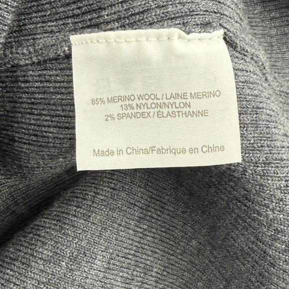 Tory Burch Gray‎ Ribbed Merino WOOL Blend Turtleneck Sweater Women's Size M - Picture 4 of 8